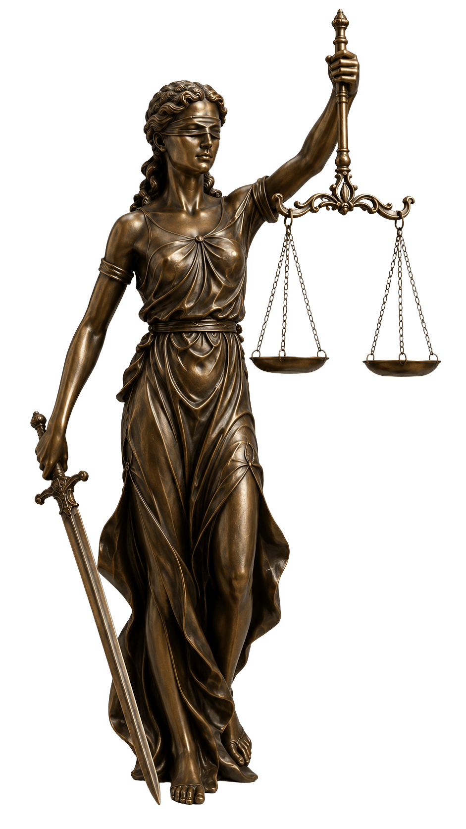 Estátua da Justiça segurando a balança e a espada